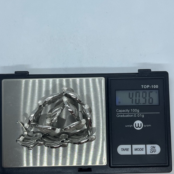 Puccini signed silver tone vintage shell shaped abstract bracelet - Picture 14 of 16